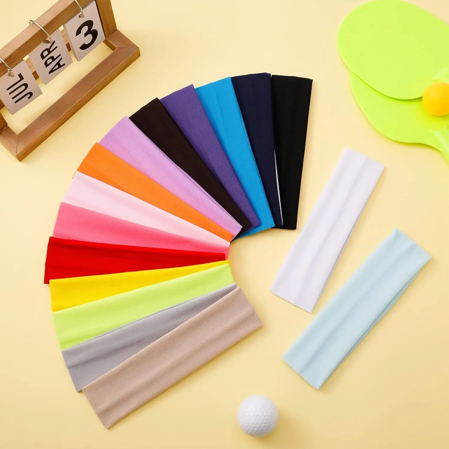 16 Pcs Yoga Cotton Headbands Stretchy Elastic Solid Headbands Mixed Colors Ballet Head Band Cotton Sports Hairband for Women Girls Suitable for Yoga, Pilates, Running, Cycling