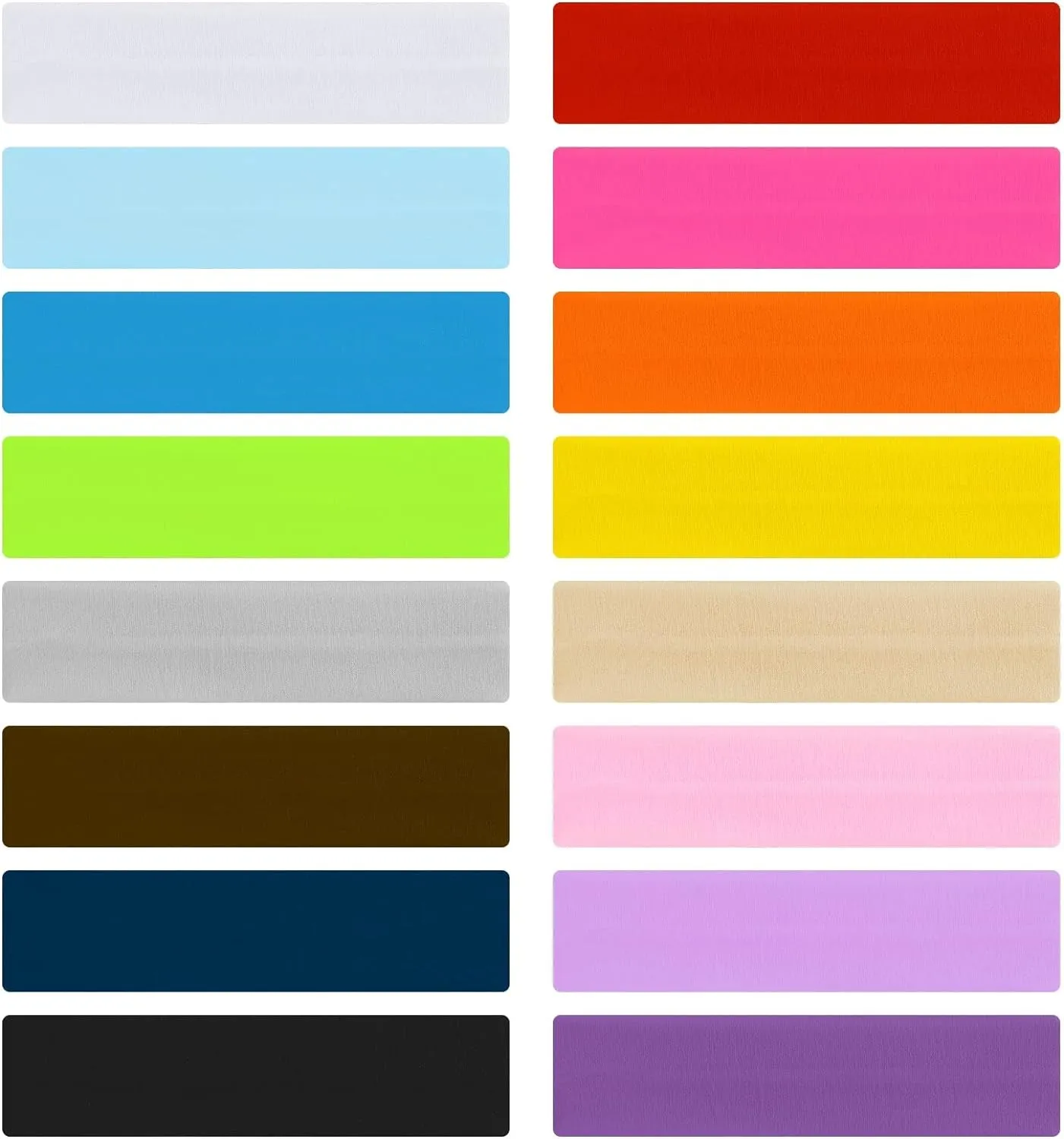 16 Pcs Yoga Cotton Headbands Stretchy Elastic Solid Headbands Mixed Colors Ballet Head Band Cotton Sports Hairband for Women Girls Suitable for Yoga, Pilates, Running, Cycling