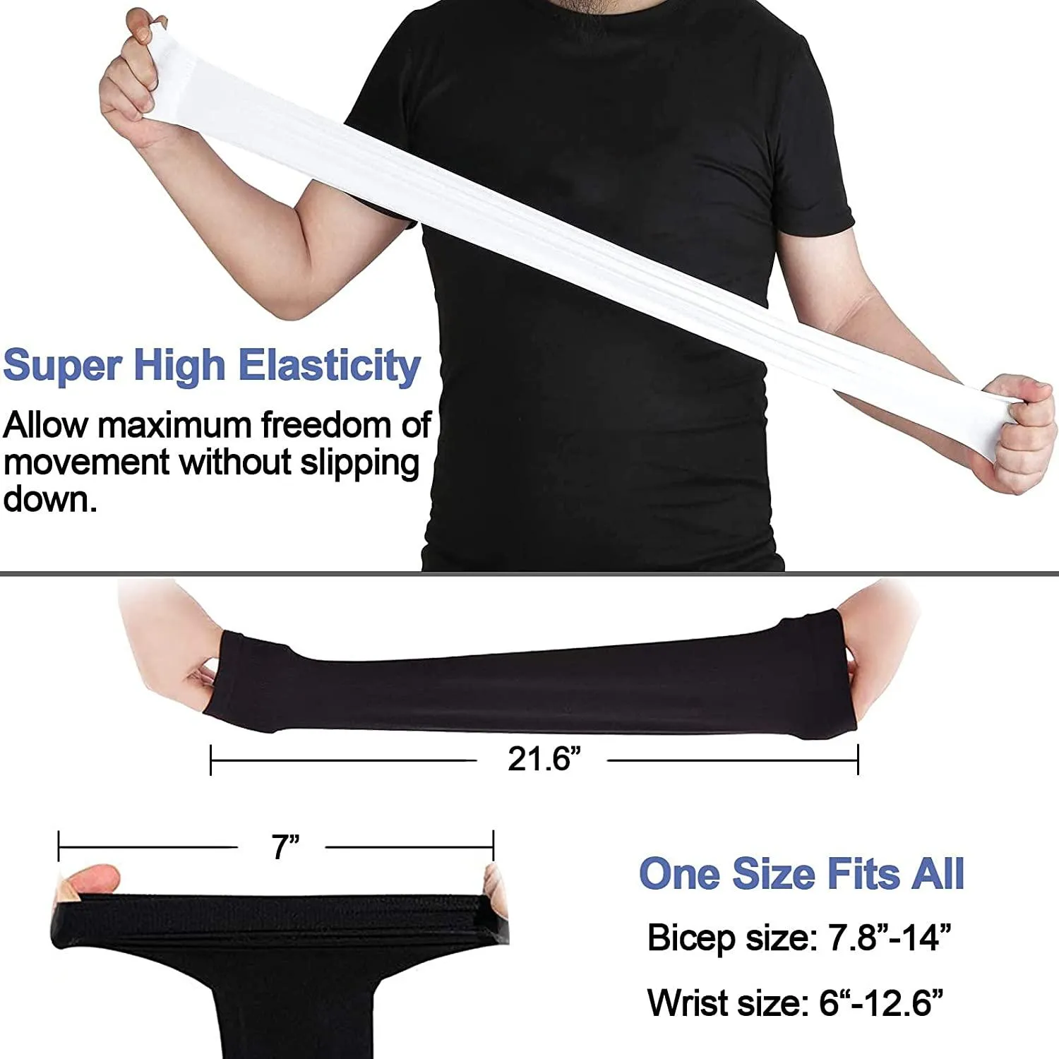 3 Pairs - Arm Cooling Sleeves UV Sun Protection Arm Sleeves for Women Men Youth, H HOME-MART Arm Warmers for Cycling Driving Outdoor Sports Basketball Sleeves,Arm Compression Sleeves