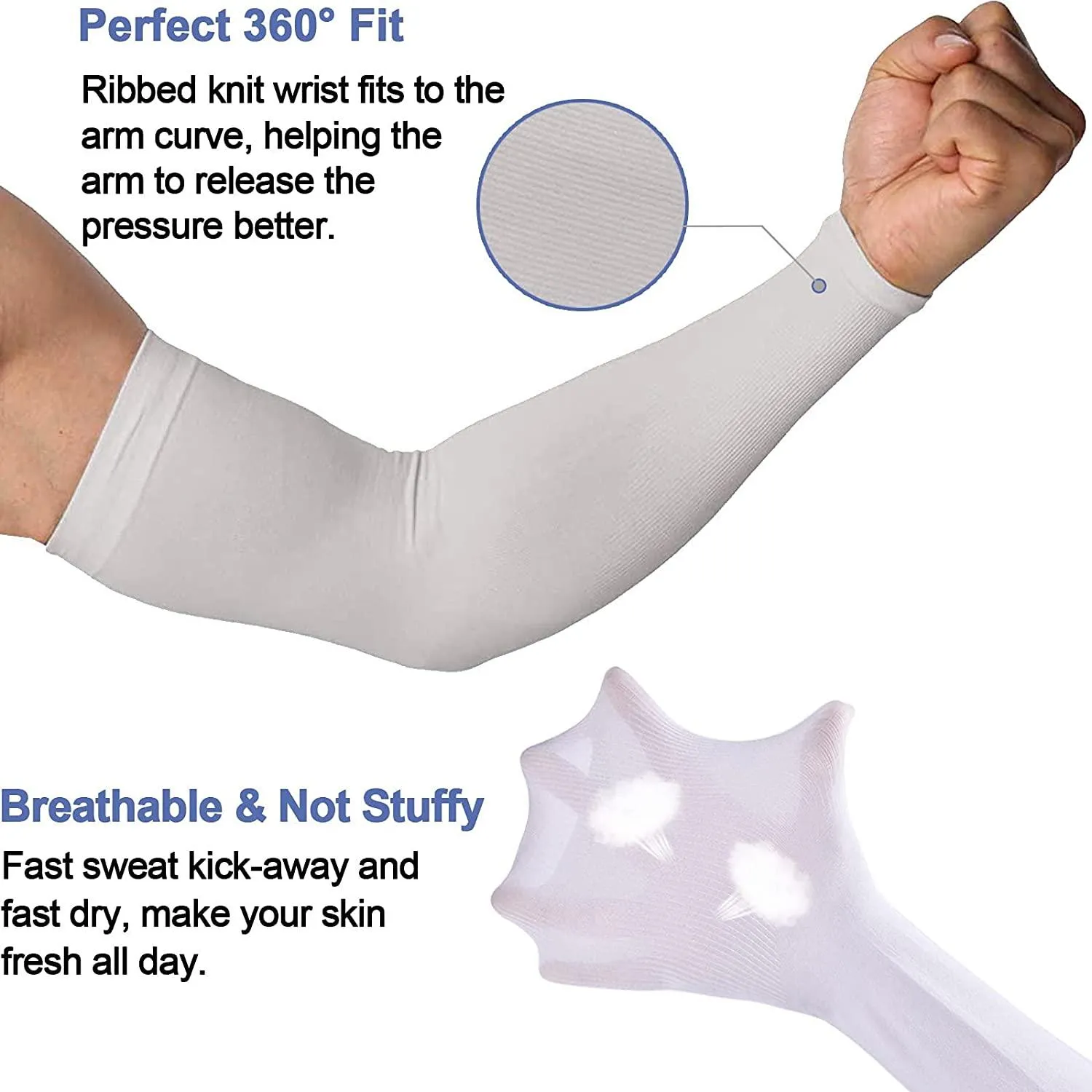 3 Pairs - Arm Cooling Sleeves UV Sun Protection Arm Sleeves for Women Men Youth, H HOME-MART Arm Warmers for Cycling Driving Outdoor Sports Basketball Sleeves,Arm Compression Sleeves