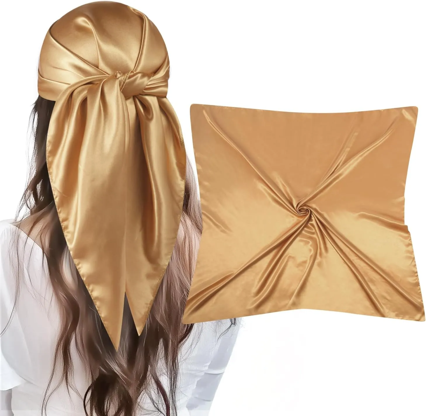 35 Large Square Satin Head Scarf - 3Pcs Silk Like Head Scarves Silk Bandana Satin Hair Scarf Head Wraps For Women
