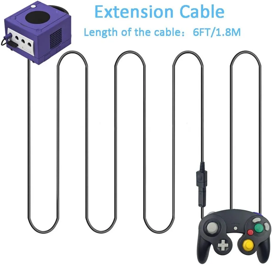 4X 6ft Wii/Gamecube Extension Cables for Nintendo Wii Gamecube GCN (4 Pack)