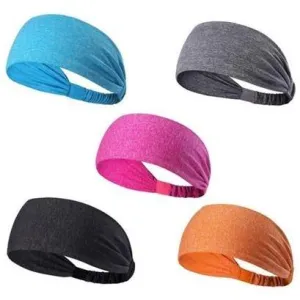 5-Pack: Unisex Sports Fitness Headband and Sweatband
