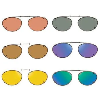 6 Almond, Shade Control, Polarized Clip On Sunglasses