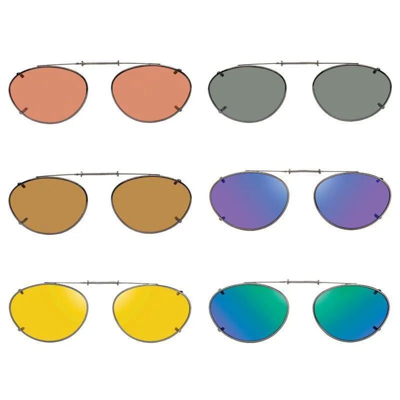 6 Almond, Shade Control, Polarized Clip On Sunglasses