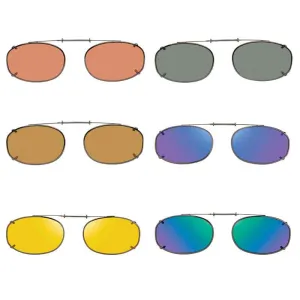 6 Lo Rectangle , Shade Control, Polarized Clip-On Sunglasses
