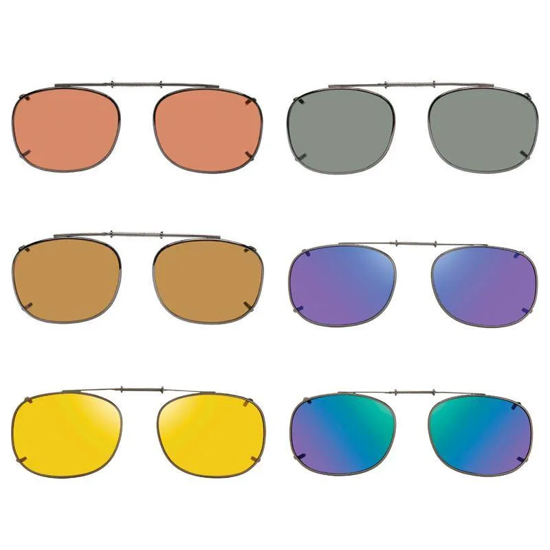 6 Rectangle, Shade Control, Polarized Clip On Sunglasses