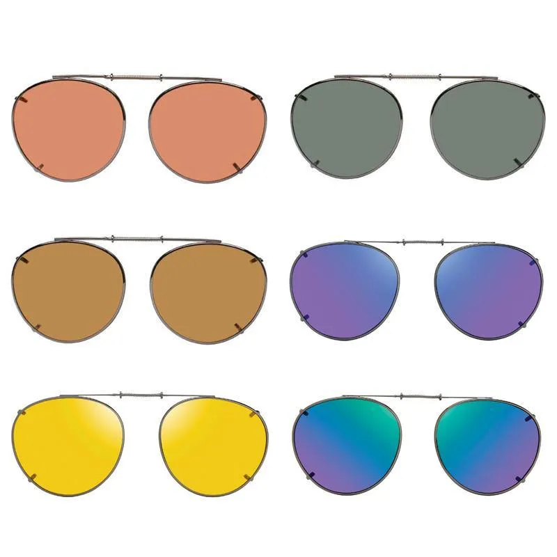 6 Round Shade Control, Polarized Clip On Sunglasses