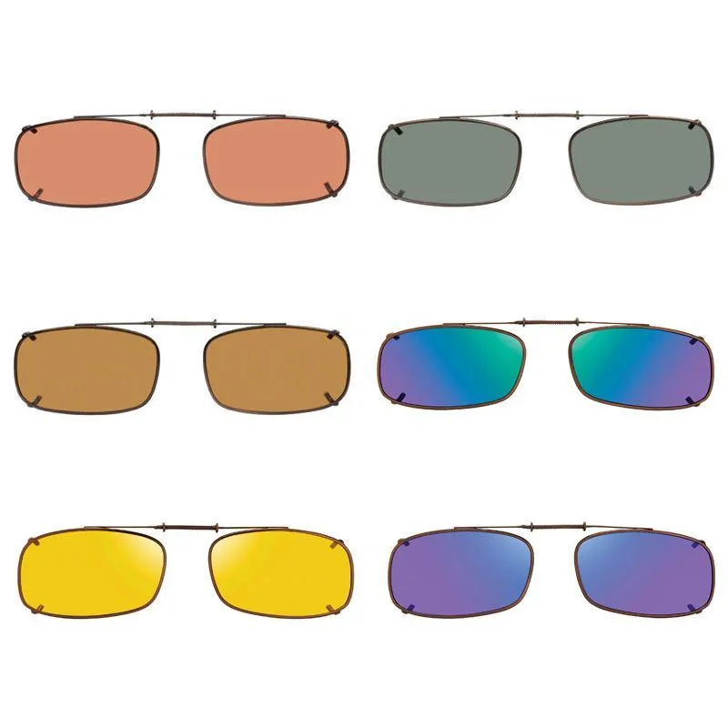 6 Tru Rectangle, Shade Control, , Polarized Clip On Sunglasses