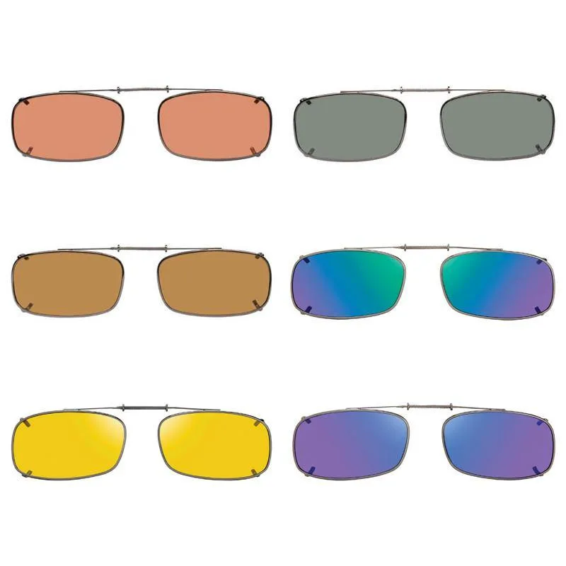 6 Tru Rectangle, Shade Control, , Polarized Clip On Sunglasses