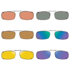 6 Tru Rectangle, Shade Control, , Polarized Clip On Sunglasses