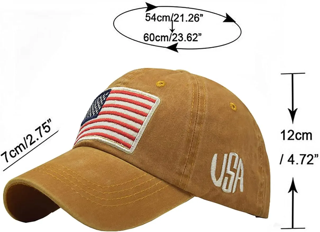 Adjustable Baseball Cap American Flag Hat Headdress Outdoor Sports Cap Peaked Cap Cotton