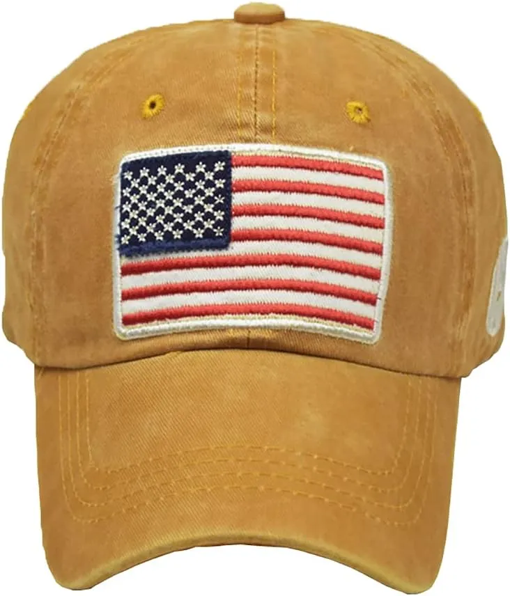 Adjustable Baseball Cap American Flag Hat Headdress Outdoor Sports Cap Peaked Cap Cotton