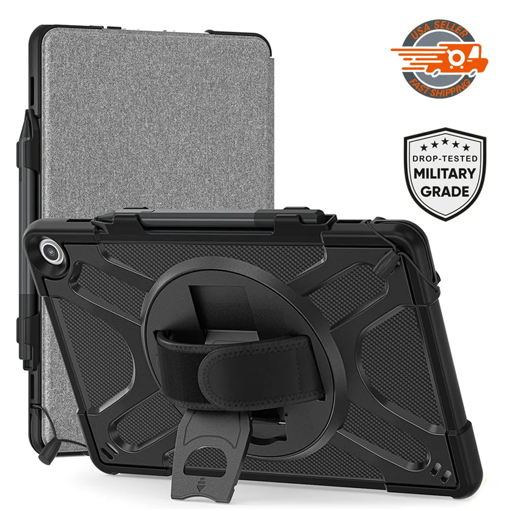 AMZER TUFFEN Case with 360 Degree Rotating Holder with Hand Grip for Amazon Fire Max 11 (11 inch)