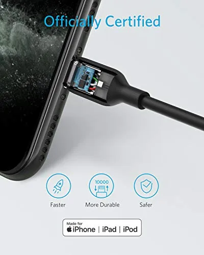 Anker USB C to Lightning Cable (6 ft), Powerline III MFi Certified Fast Charging Lightning Cable for iPhone 11 Pro 11 Pro Max X XS XR Max 8 Airpods Pro, Supports Power Delivery (Black)