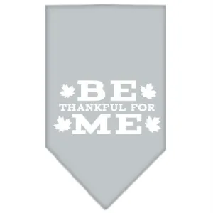 Be Thankful for Me Screen Print Bandana Grey Small