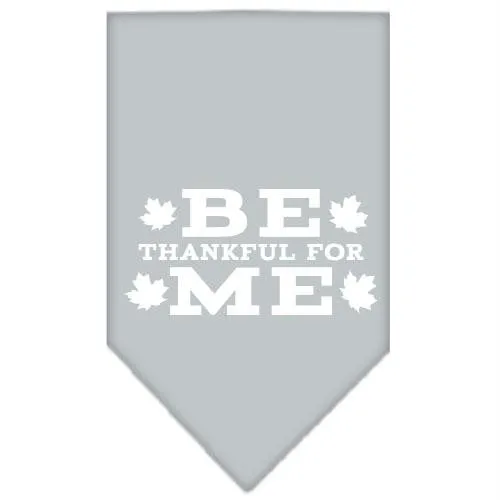 Be Thankful for Me Screen Print Bandana Grey Small