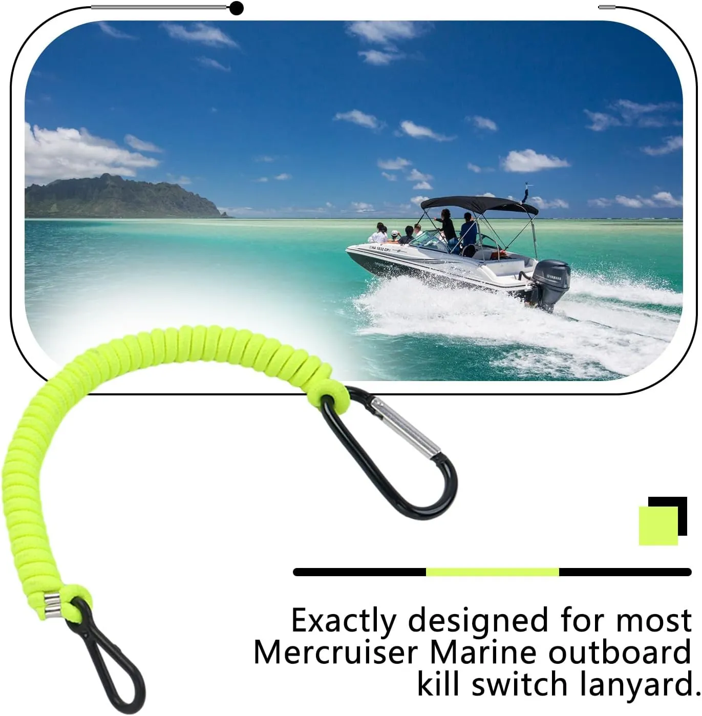 Boat Key Lanyard Fit Most Marine Outboard Replace 8M0092850 Boat Engine Stop Kill Switch Safety Cut Off Lanyard