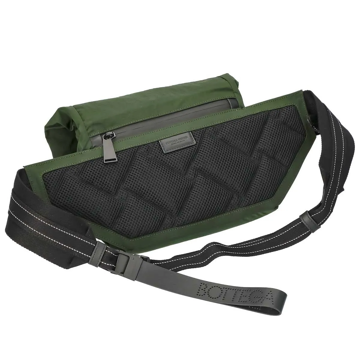 Bottega Veneta Mesh Detail Green Nylon Belt Bag