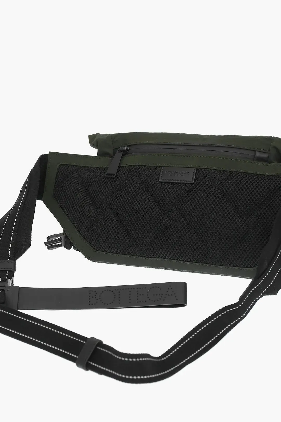 Bottega Veneta Mesh Detail Green Nylon Belt Bag