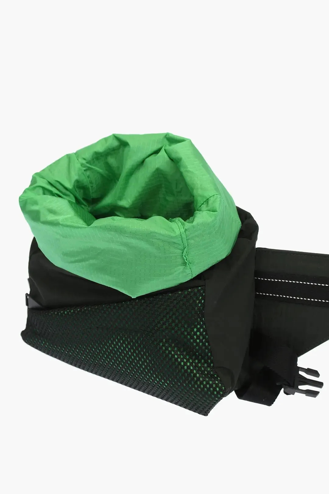 Bottega Veneta Mesh Detail Green Nylon Belt Bag