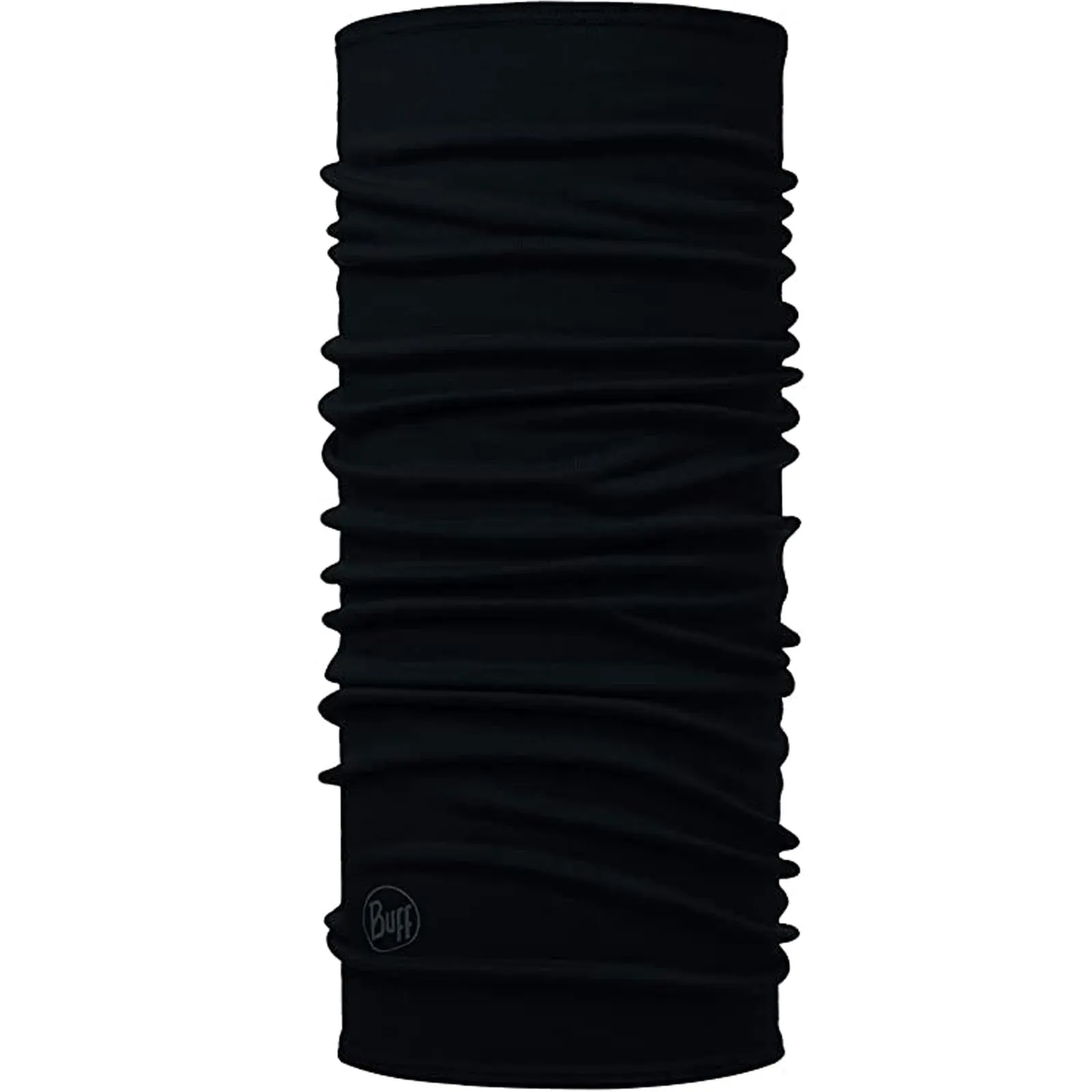 Buff Midweight Merino Wool Solid Bandana Neck Gaiter - Black