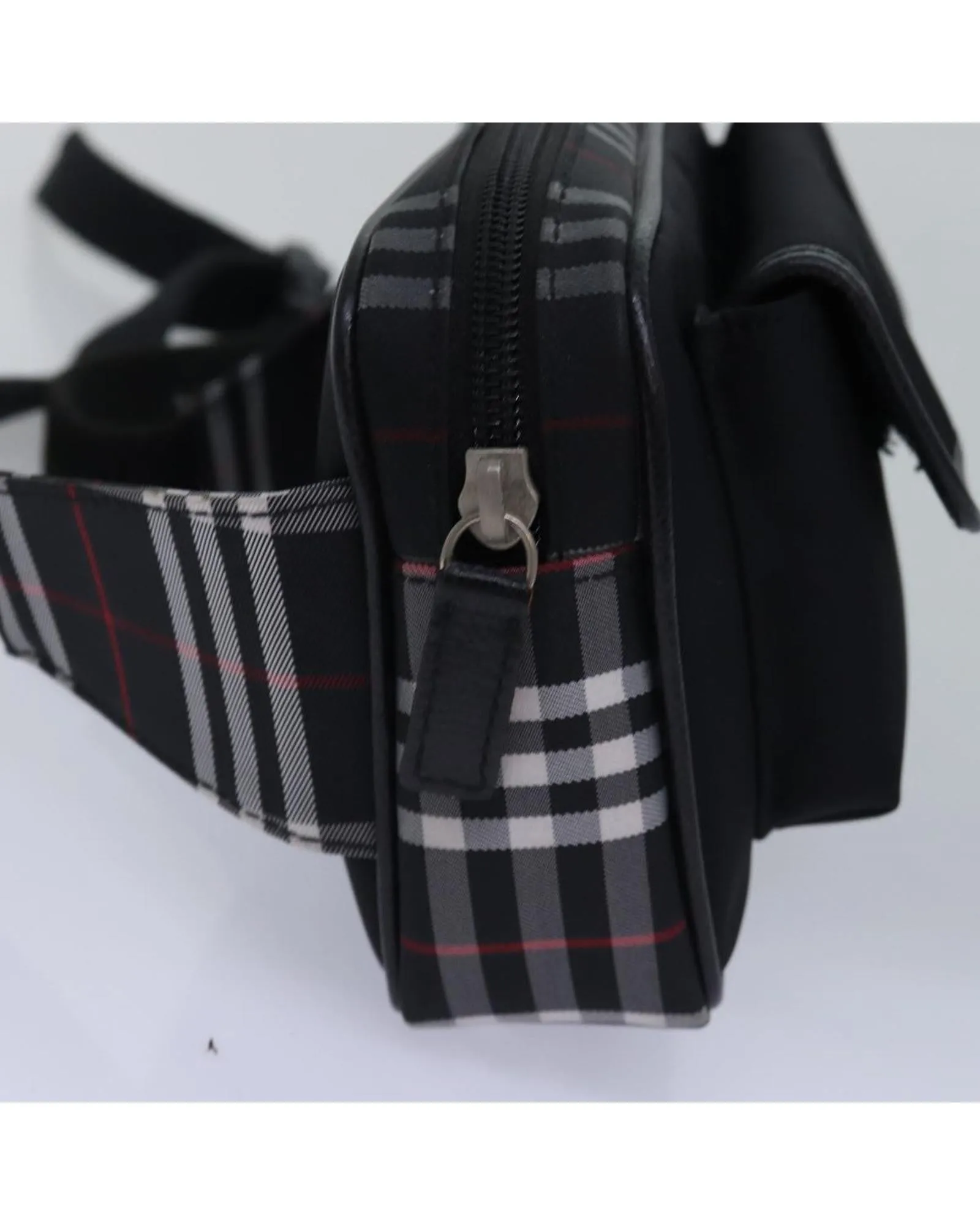 BURBERRY Small Heritage Check Belt Bag Black