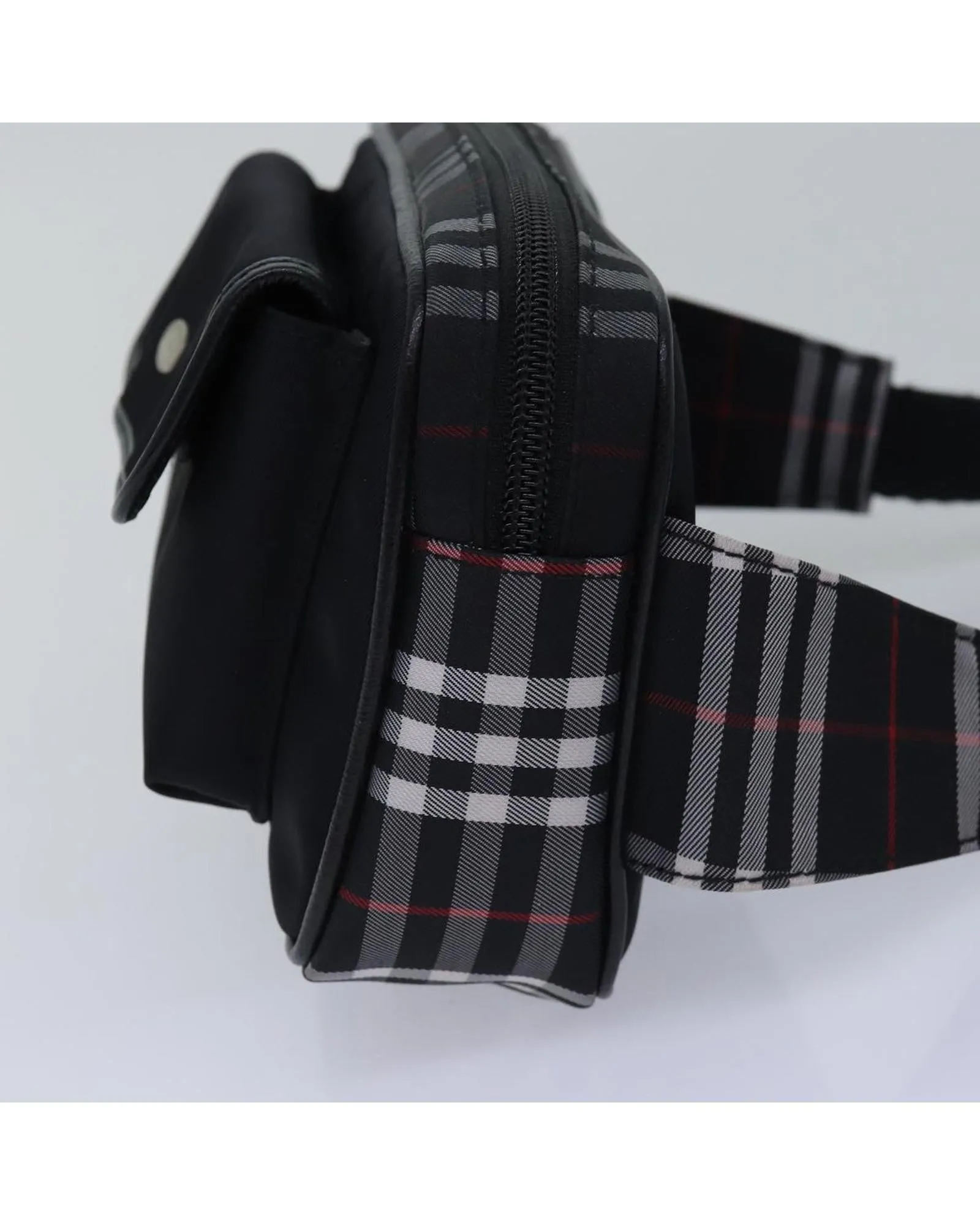 BURBERRY Small Heritage Check Belt Bag Black