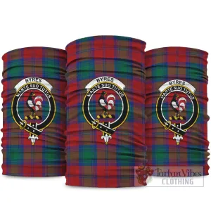 Byres (Byses) Tartan Neck Gaiters, Tartan Bandanas, Tartan Head Band with Family Crest