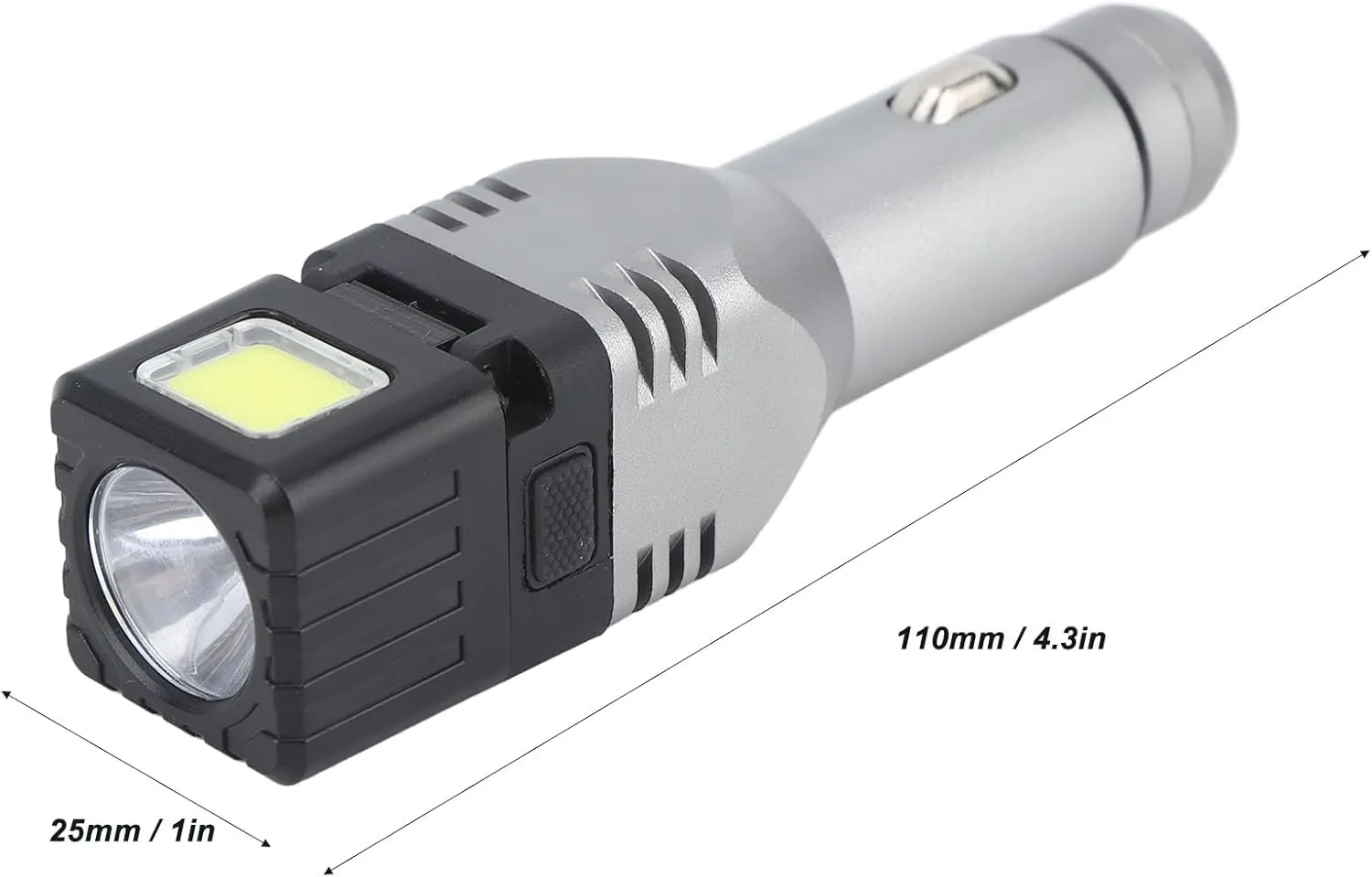 Car Plug in Flashlight Rechargeable Dual Light Source Super Bright Mini Handheld Automobile Charged Emergency Torch