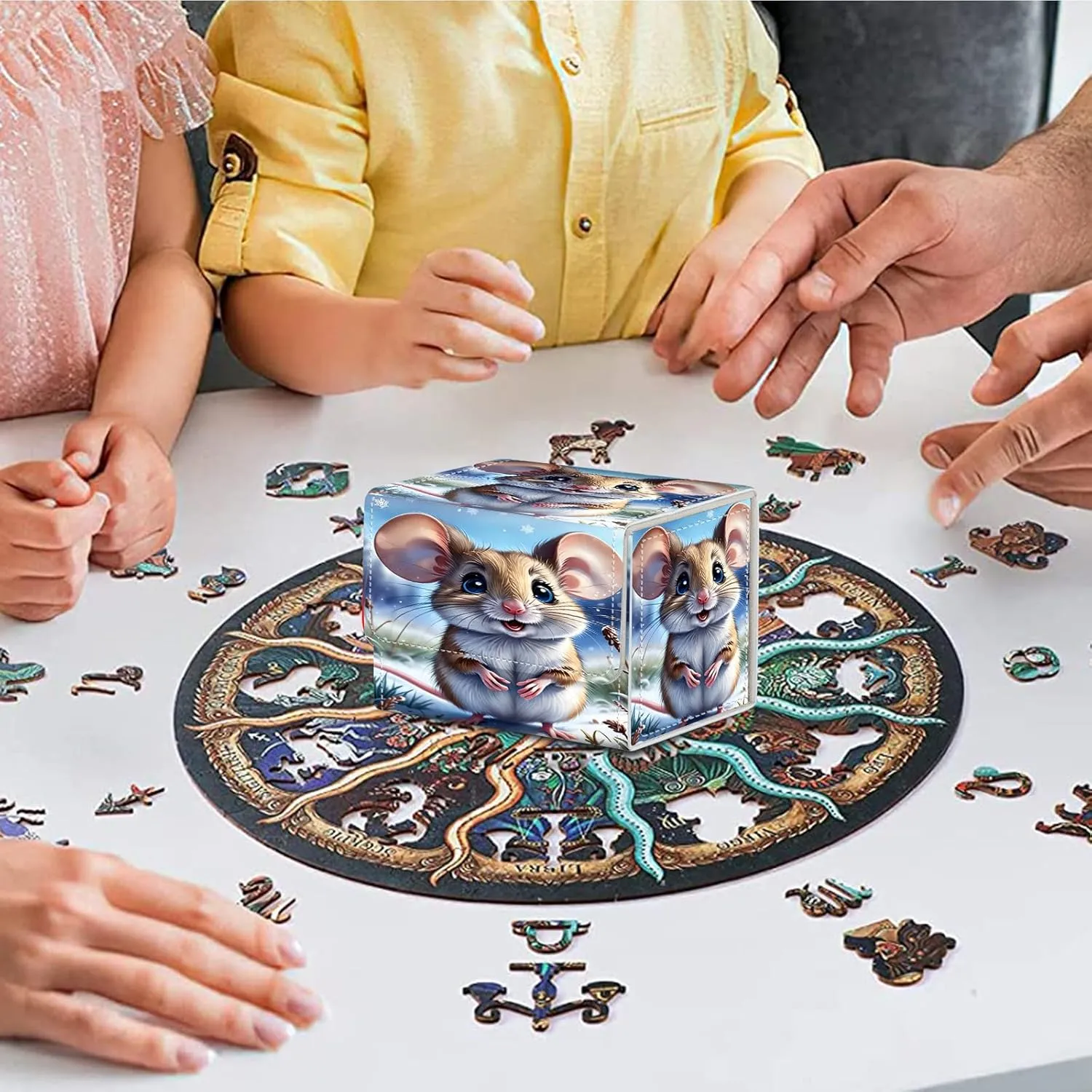 Card Deck Box for MTG Cards,100  Single Sleeved Cards Trading Card Deck Case,Strong Magnet Magic Gathering Deck Box,PU Leather Trading Card Storage Box for TCG,CCG,MTG Cards,Cute Mouse