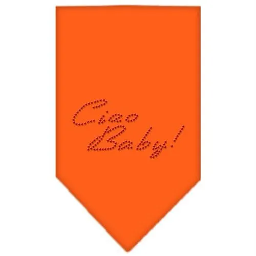 Ciao Baby Rhinestone Bandana Orange Large