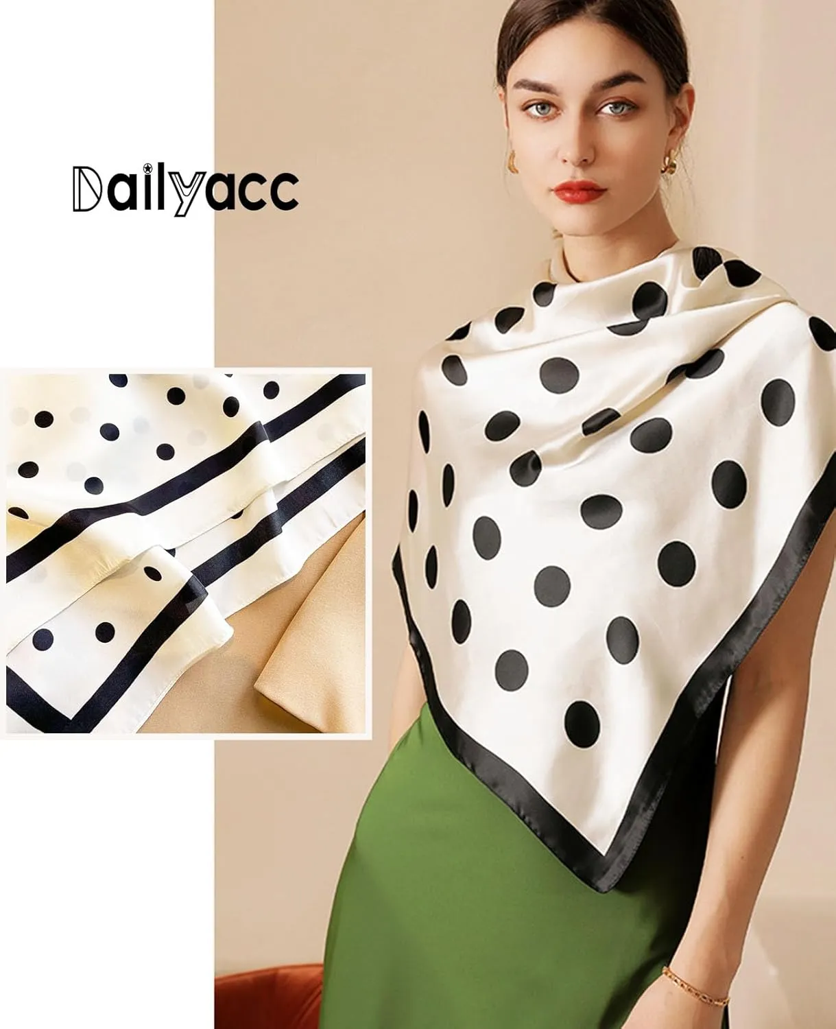 Dailyacc Hair Bandanas Scarf For Women Lightweight Fashion Neck Silk Satin Head Scarves For Sleeping Handbags Scarf