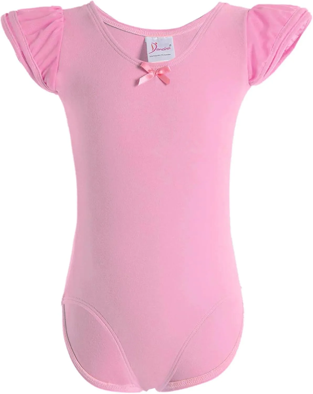 Dancina Girls Leotard for Ballet and Dance - Short Sleeve Toddler Leotard with Adorable Ruffles  Comfortable Cotton Stretch