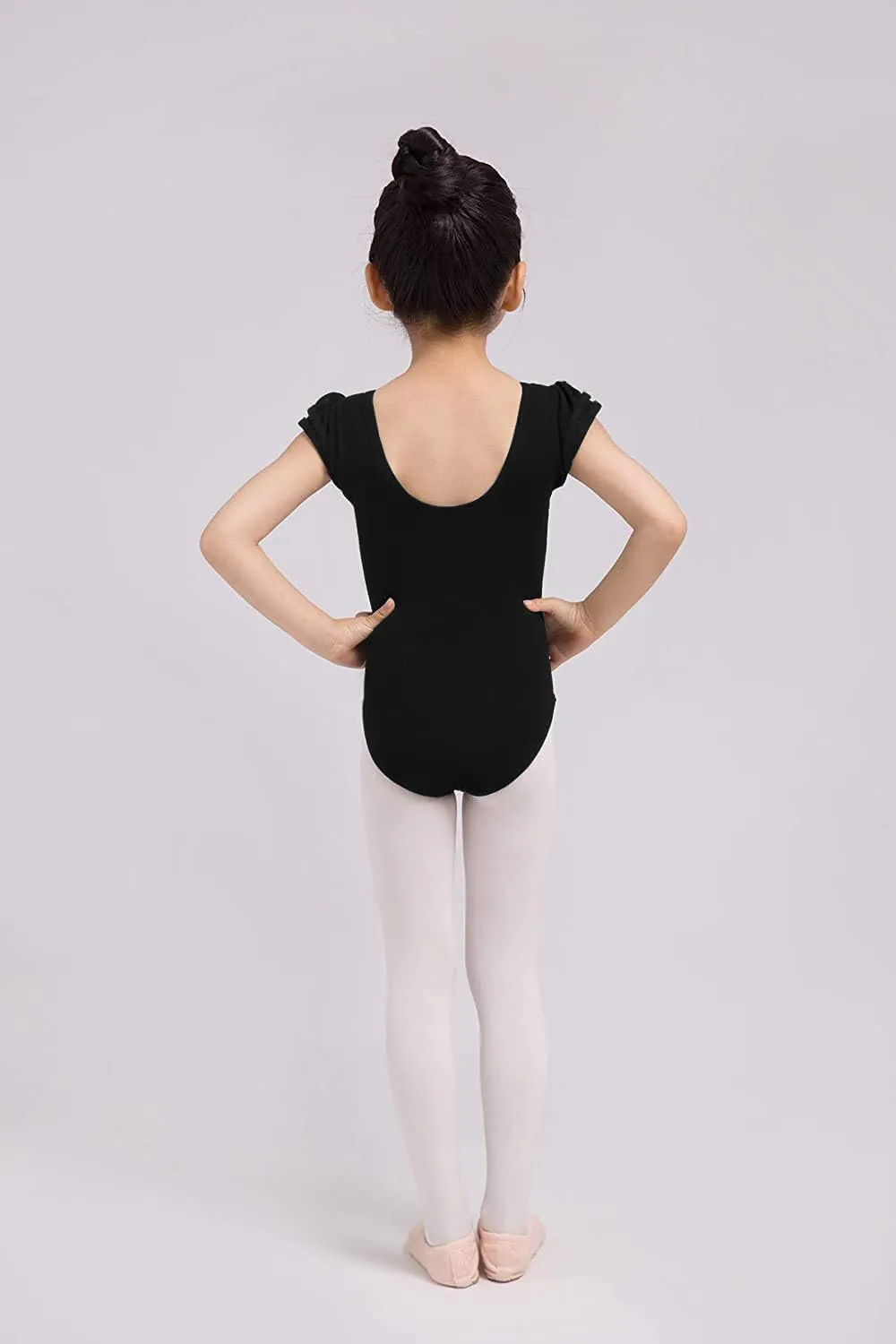 Dancina Girls Leotard for Ballet and Dance - Short Sleeve Toddler Leotard with Adorable Ruffles  Comfortable Cotton Stretch