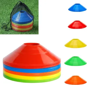 Disc Cones 25 Pack, Agility Soccer Cones, Sports Training Cones with Carry Bag for Football, Basketball, Fitness, Drills, Coaching, Practice Equipment, 5 Color