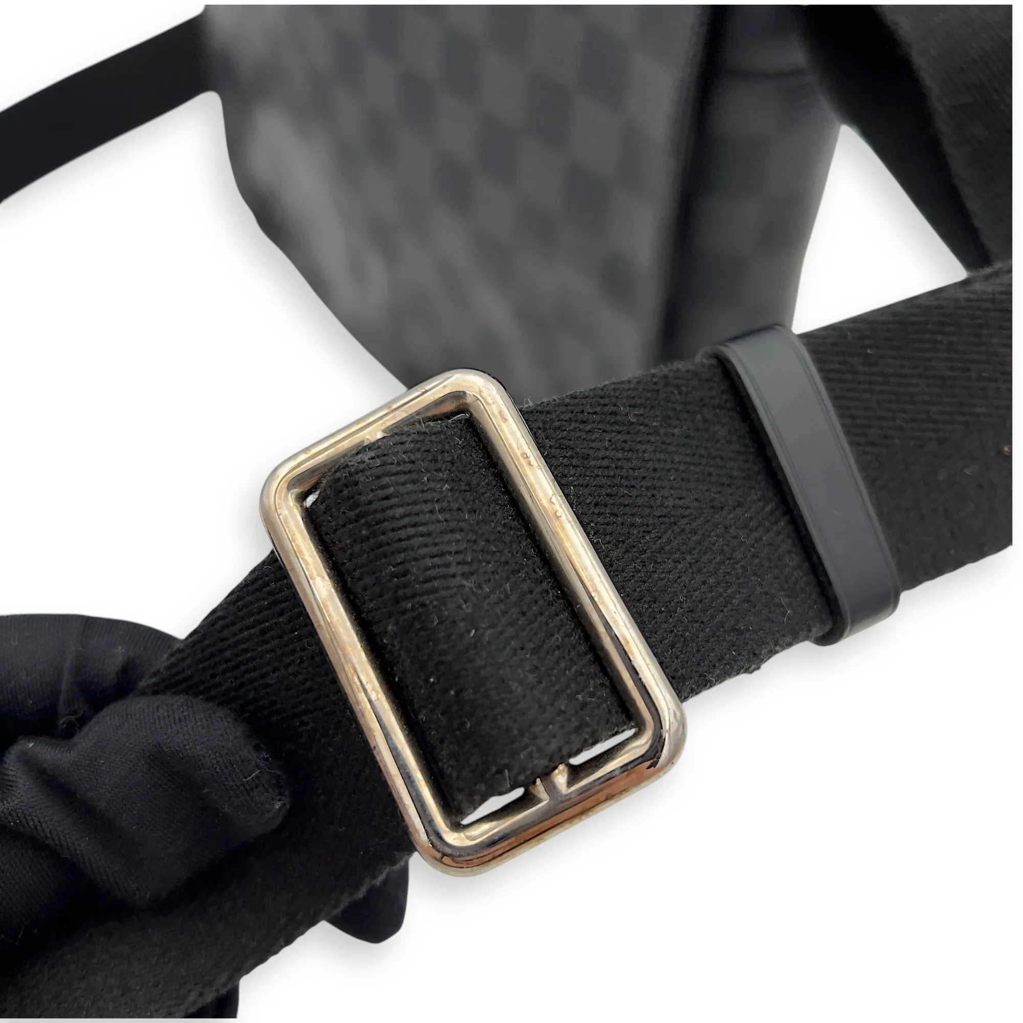 District Messenger Graphite in Coated Canvas, Silver hardware
