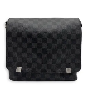 District Messenger Graphite in Coated Canvas, Silver hardware