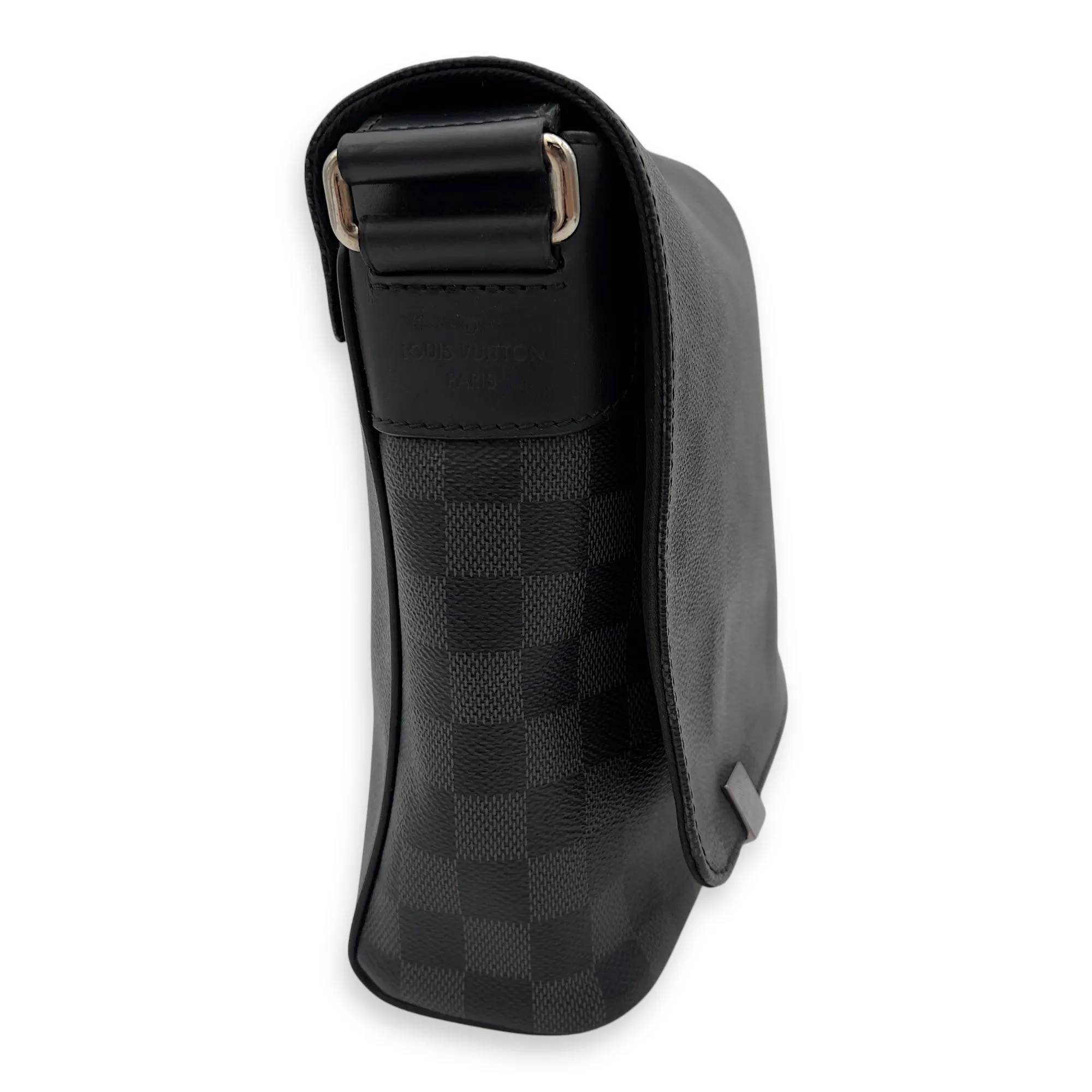 District Messenger Graphite in Coated Canvas, Silver hardware