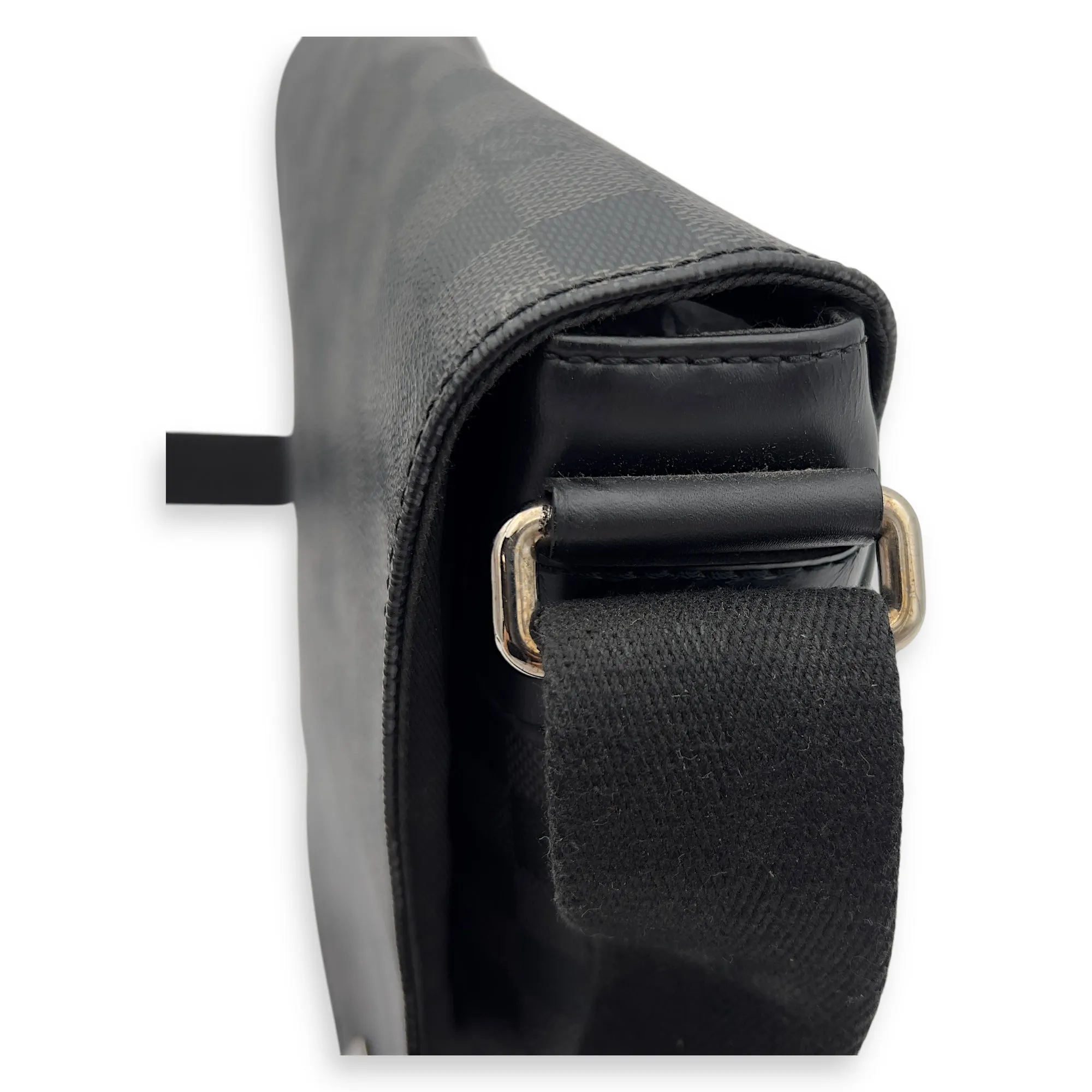 District Messenger Graphite in Coated Canvas, Silver hardware
