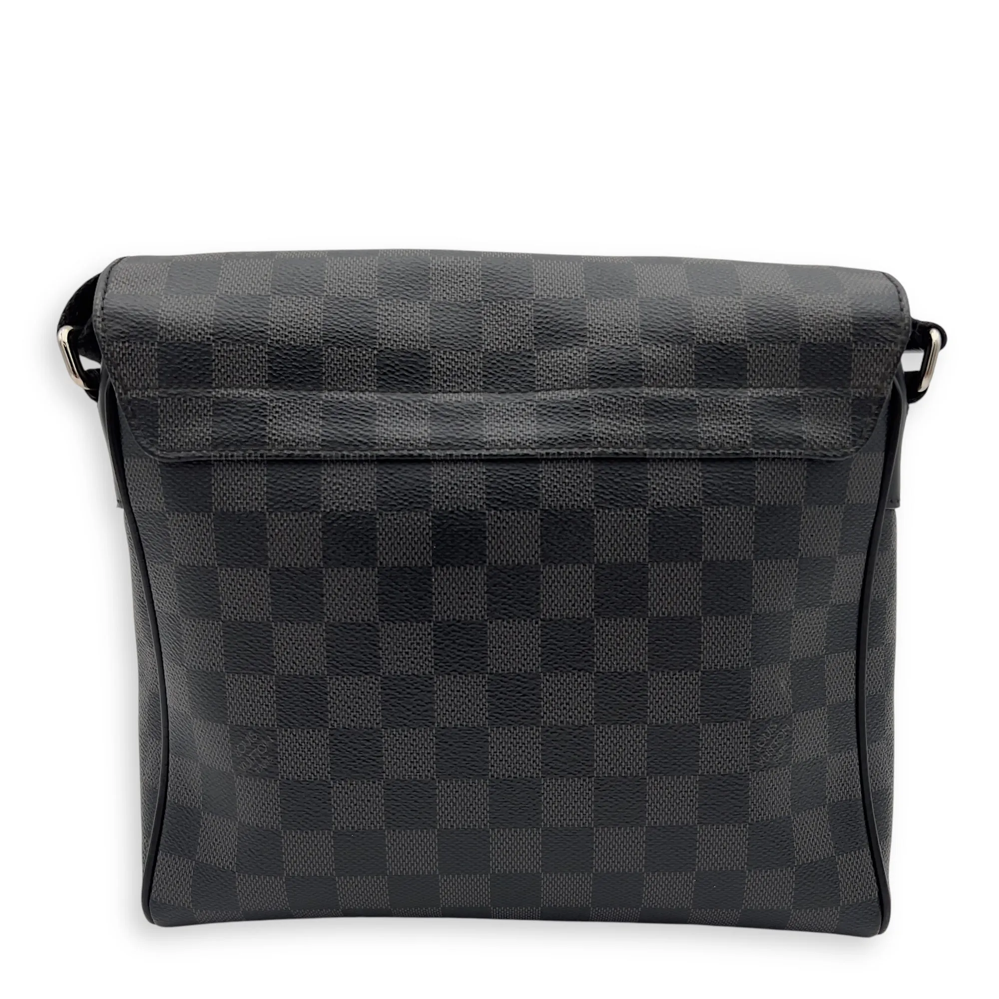 District Messenger Graphite in Coated Canvas, Silver hardware