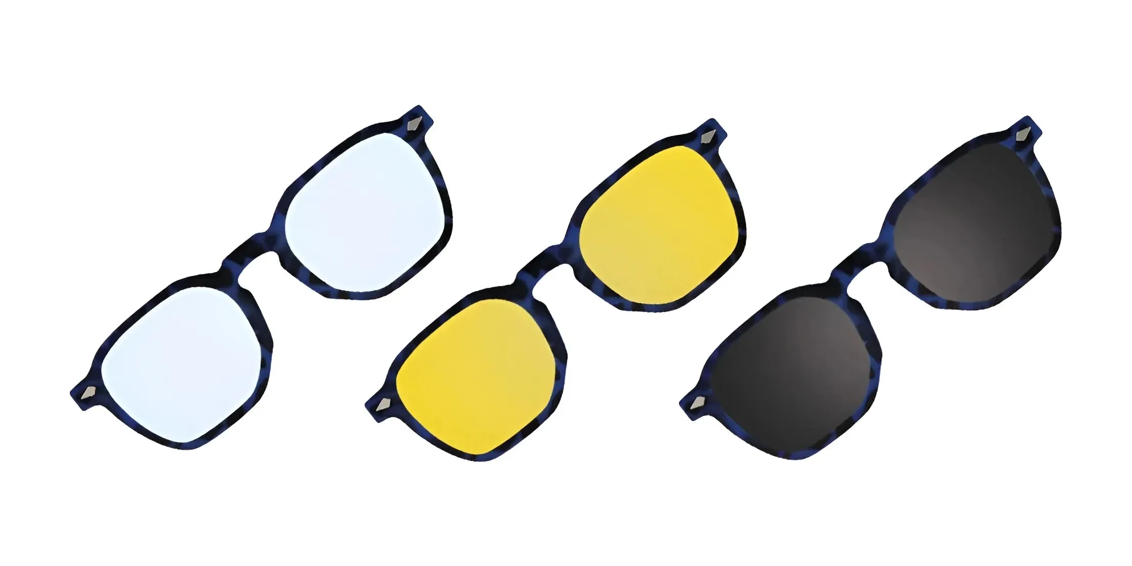 Easy3Clip EC701 Eyeglasses with Clip-on Sunglasses | Size 48