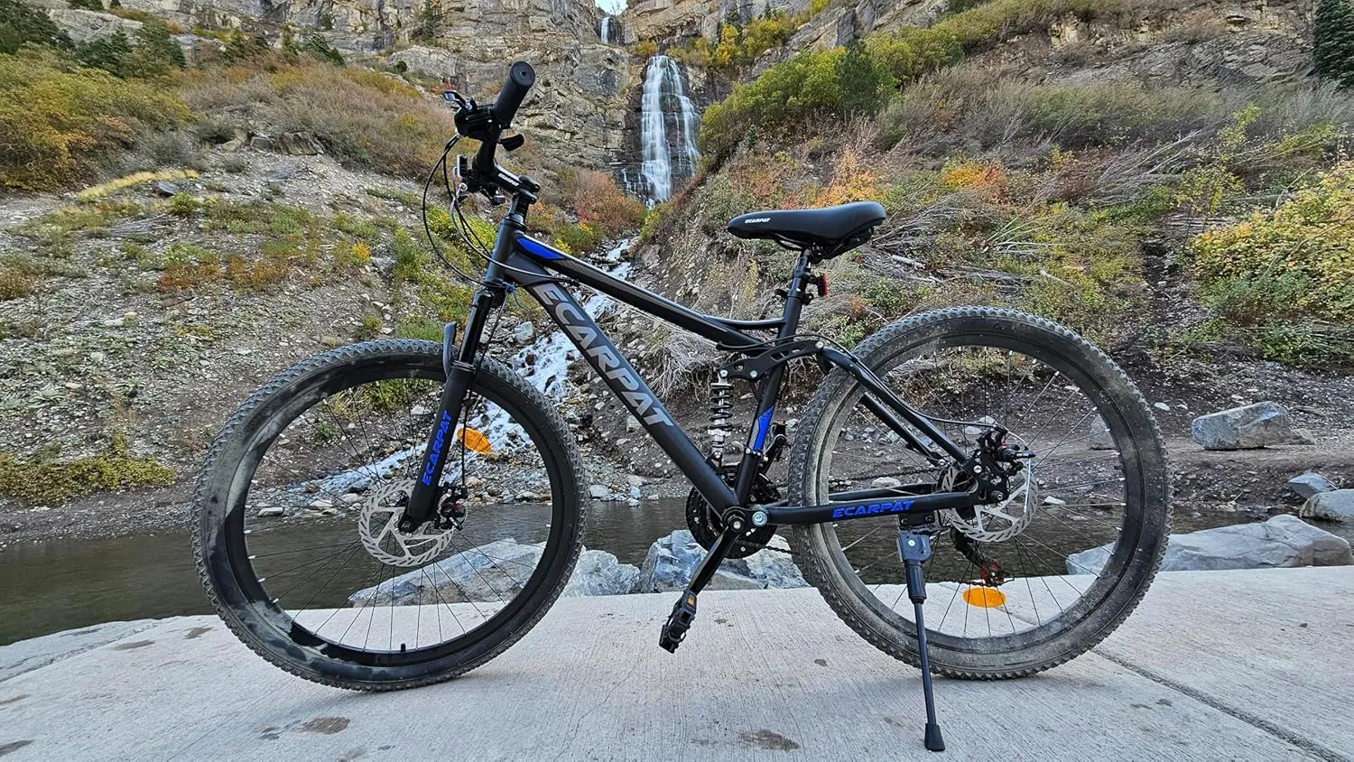 Ecarpat 24/26/27.5 Inch Mountain Bike, Dual/Front Suspension Mens Mountain Bike with 21 Speeds High-Carbon Steel Frame and Disc/V Brakes, Adult Sport Bicycle for Trail Snow Commuter City Road