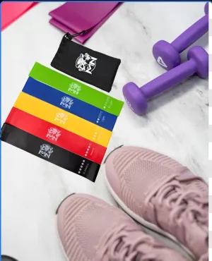 Exercise Resistance Bands Set with 5 Levels, Color-Coded Bands for Indoor and Outdoor Fitness, Strength Training, Rehabilitation, and Yoga, Red,Blue,Green,Yellow, Black