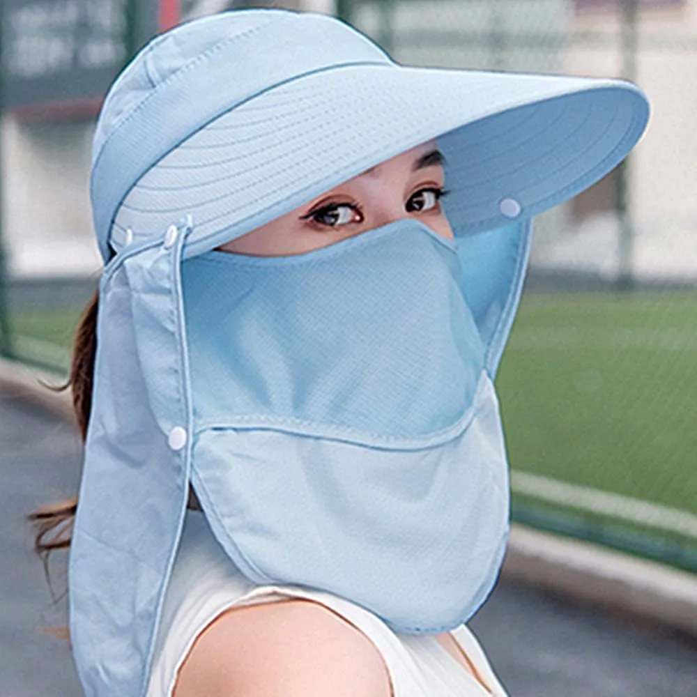 Fashion Outdoor UPF 50  UV Sun Protection Waterproof Quick Dry Breathable Face Neck Flap Cover Folding Sun Hat