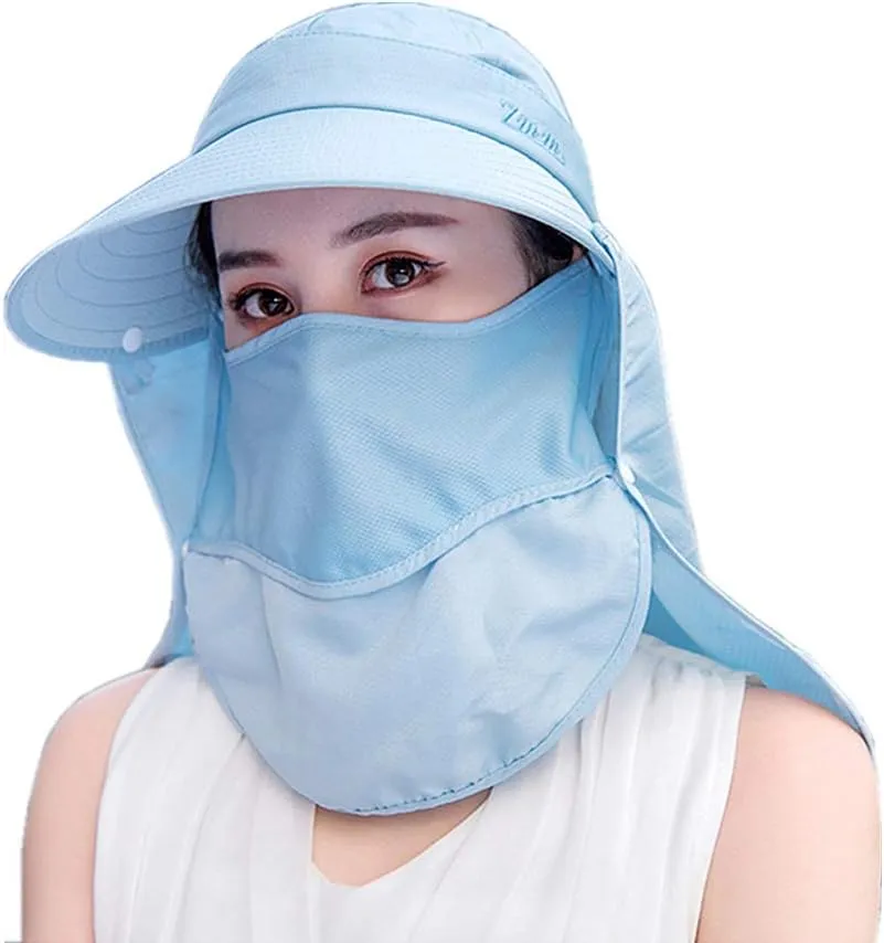 Fashion Outdoor UPF 50  UV Sun Protection Waterproof Quick Dry Breathable Face Neck Flap Cover Folding Sun Hat