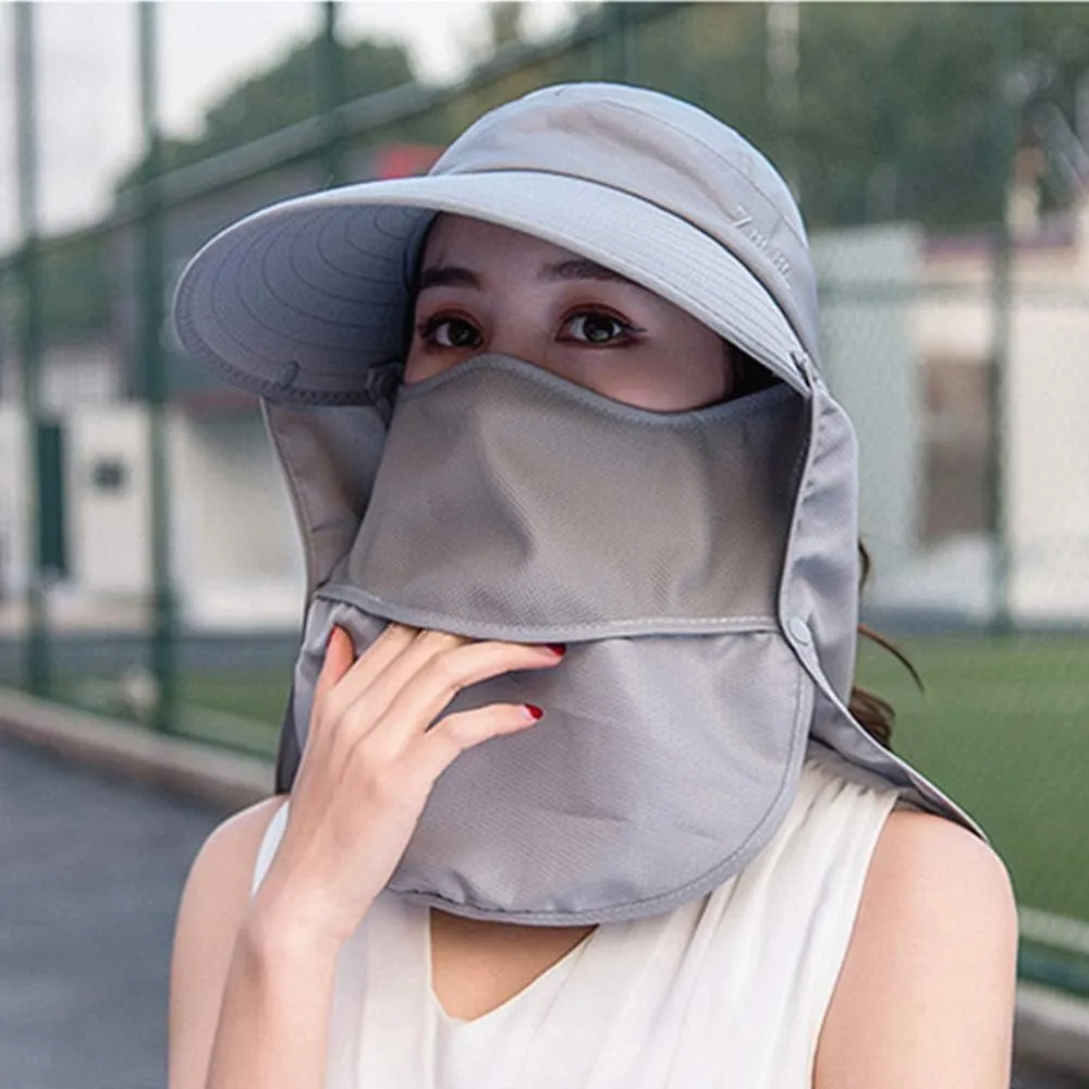 Fashion Outdoor UPF 50  UV Sun Protection Waterproof Quick Dry Breathable Face Neck Flap Cover Folding Sun Hat
