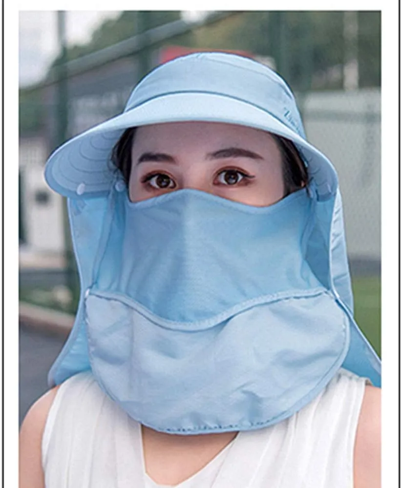 Fashion Outdoor UPF 50  UV Sun Protection Waterproof Quick Dry Breathable Face Neck Flap Cover Folding Sun Hat