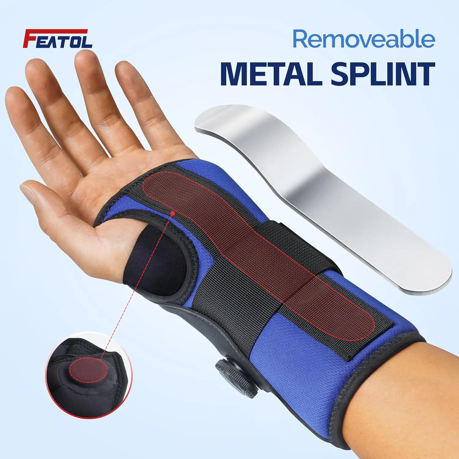 FEATOL 2 Pack Carpal Tunnel Wrist Brace for Night Support, Adjustable Hand Brace with Arm Socks for Tendonitis, Sprained, Arthritis Pain, Wrist Splint with Sleeves for Men & Women-Left & Right-Medium