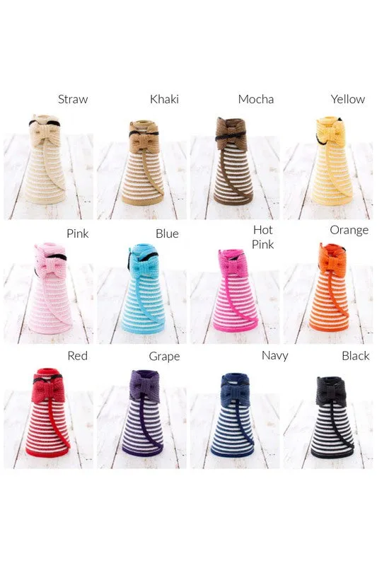 Foldable Bow Stripe Visor - 10 Colors